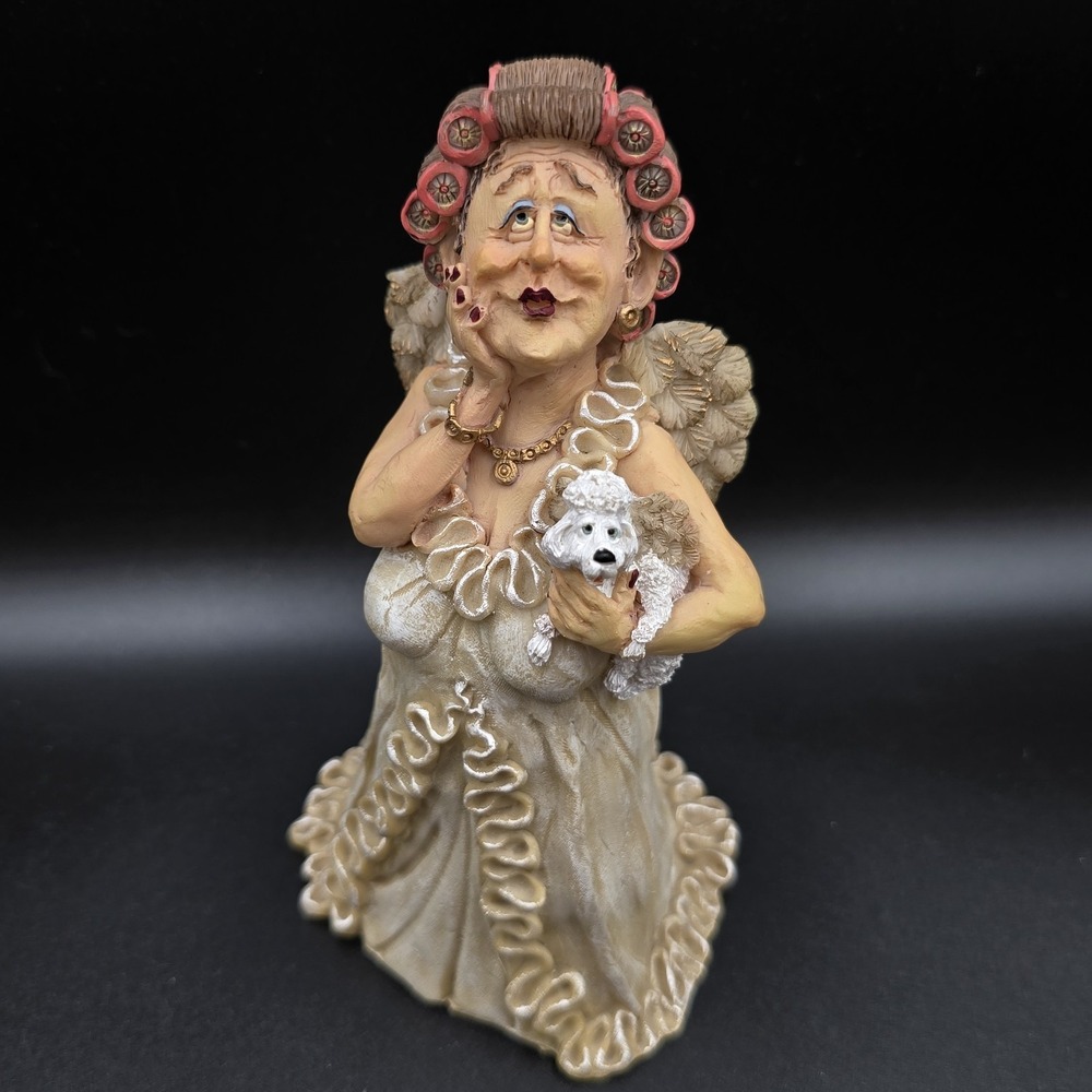 Guardian Grannies Blanche Hairdresser Angel w Winged Poodle Figurine - Picture 9 of 10